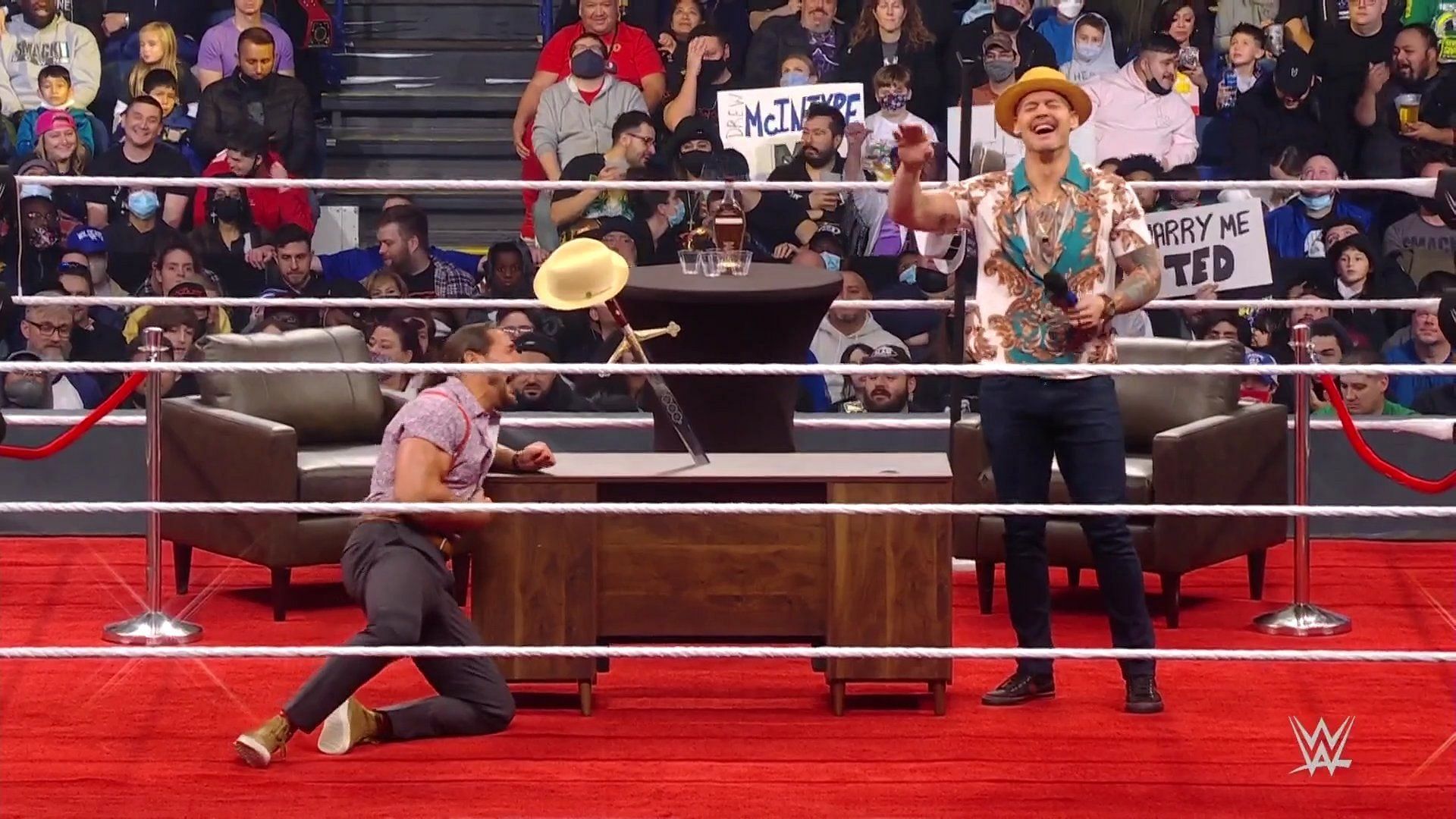 Corbin and Moss were trying to steal Drew's sword on SmackDown